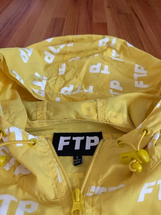 FTP Yellow All-Over Logo Hooded Pullover - Picture 3 of 4